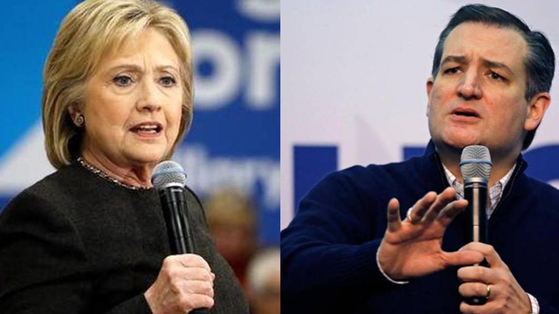 Hillary Clinton and Ted Cruz