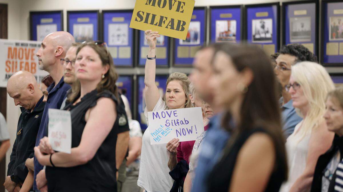 Several dozen Fort Mill residents attended the York County Council meeting May 19 to oppose Silfab Solar.