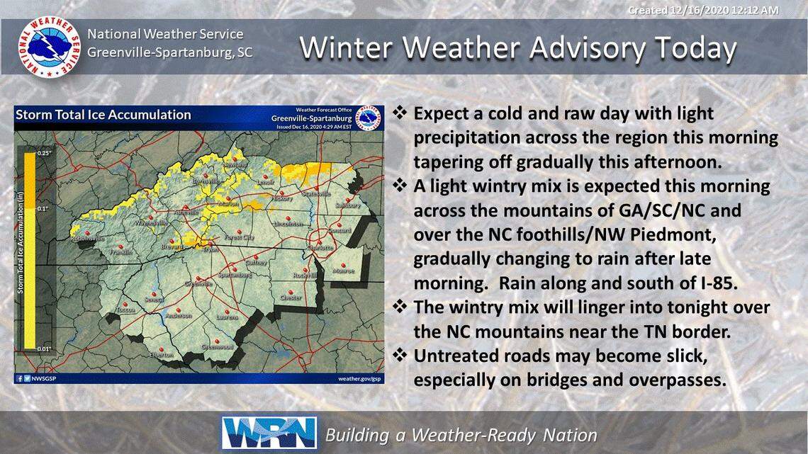 York County roads wet but no ice; SC 49 between York, Lake Wylie blocked