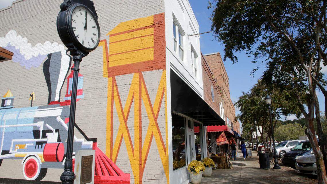 Nine new businesses have opened in downtown Clover, shown here, since the start of last year. Now building permits are issued for two restaurants, The Cattle Car and King of Fire.