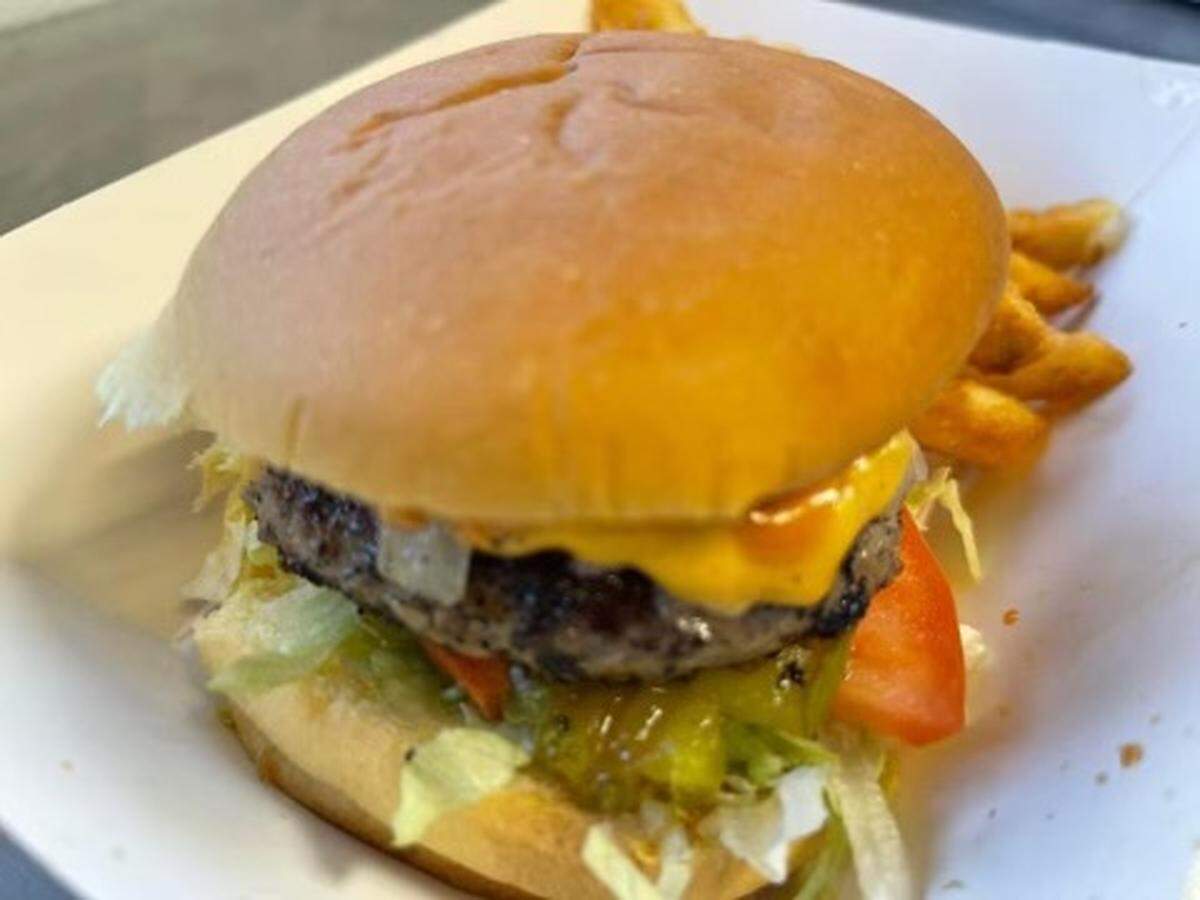 A burger and fries at Milo’s Burger Joint