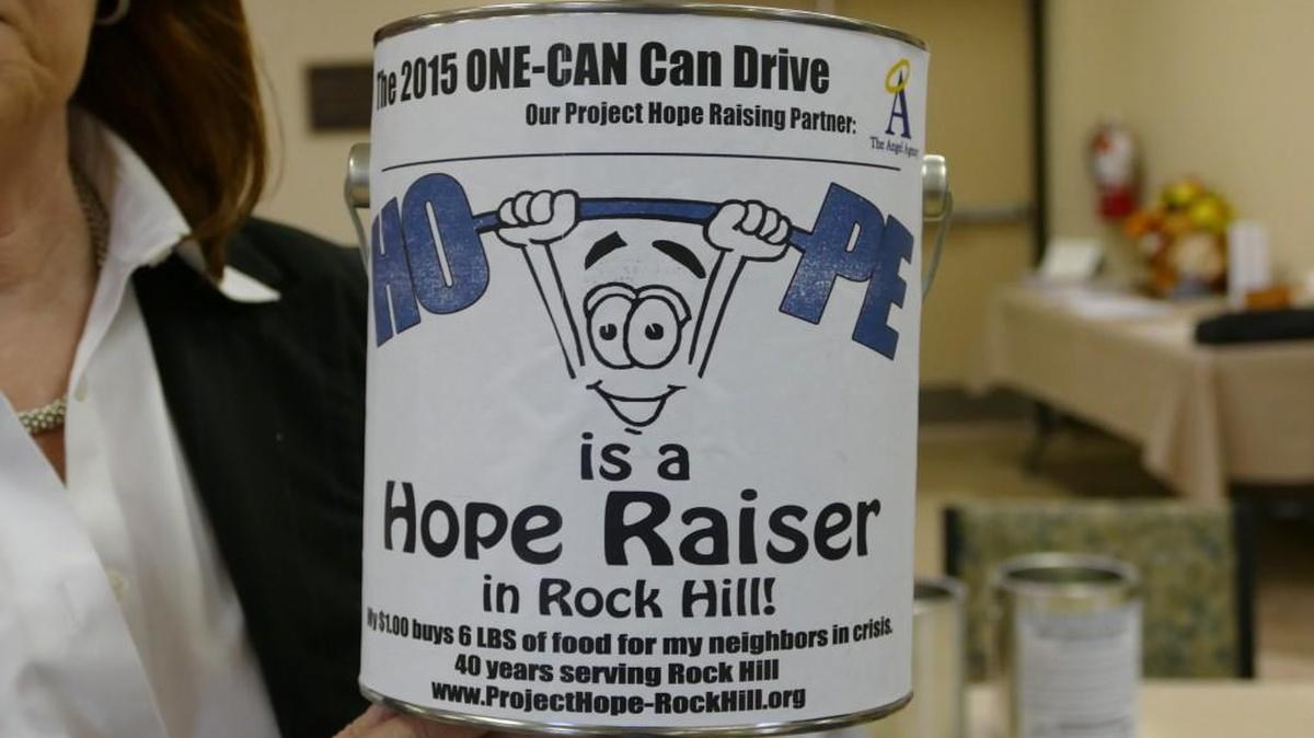 Organizers of the One-Can Canned Drive hope to fill cans such as this one to raise money for the Hope House in Rock Hill.