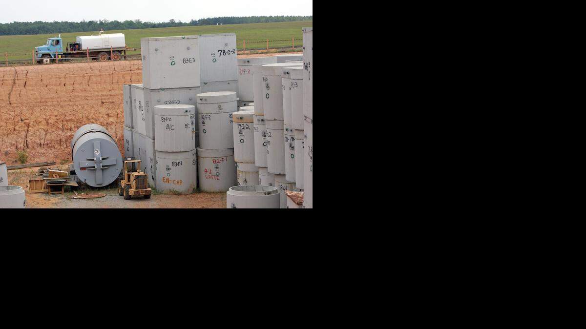 
Low level nuclear waste is stored inside concrete vaults in trenches like this one pictured at Energy Solutions/Chem-Nuclear Barnwell Complex.
