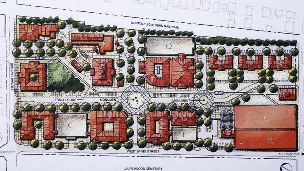 The plan encompasses 1.3 million square feet of recreational, living, entertainment, hotel and office space on the 23-acre site that stretches from the edge of the Winthrop University campus to near downtown.