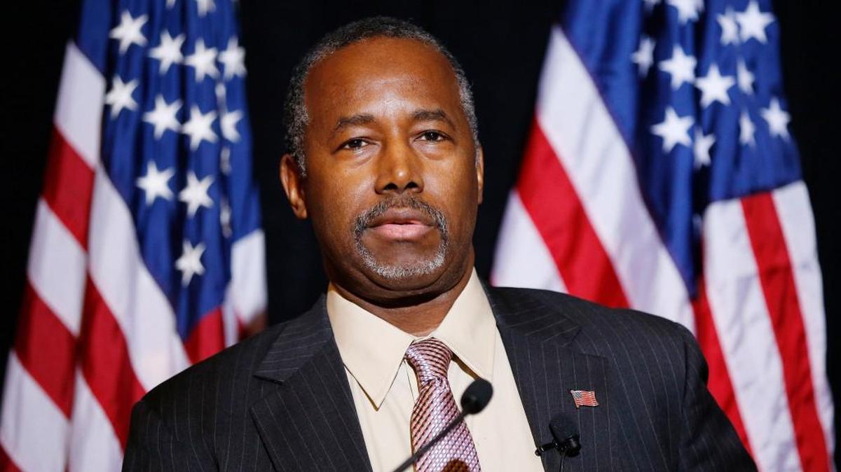 Republican presidential candidate Ben Carson speaks at a news conference in Henderson, Nev.