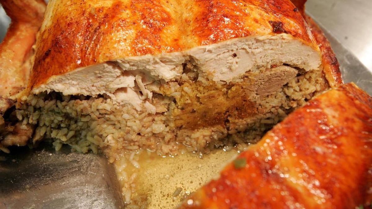 The turducken – a chicken stuffed inside a duck stuffed inside a turkey – is clearly not part of James Werrell’s holiday tradition.