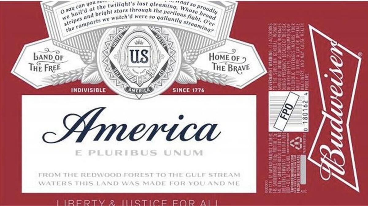 Budweiser’s proposed label for this summer.