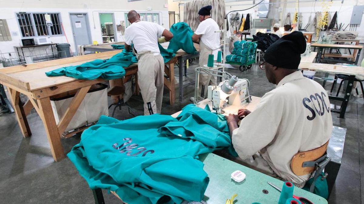 
Prisoners at the Lee Correctional Institution make the uniforms for all the inmates in the SC prison system.
