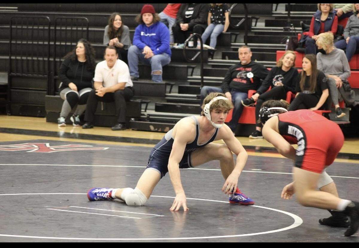 Wilton Grice of Clover High School wrestles a Nation Ford opponent this year.