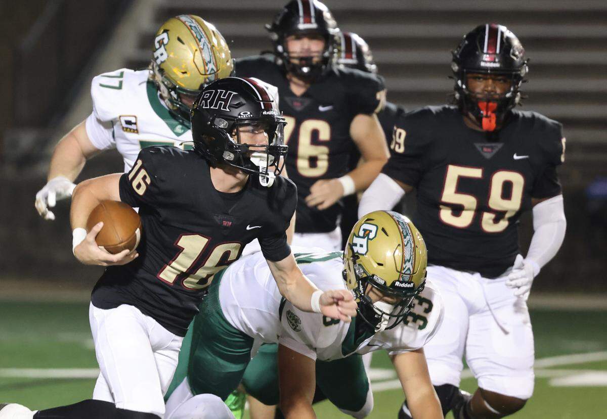 Rock HIll’s Kason Canupp carries the ball Friday, Oct. 25, 2024 as the Bearcats take on the Catawba Ridge High School Copperheads in Rock Hill, S.C.
