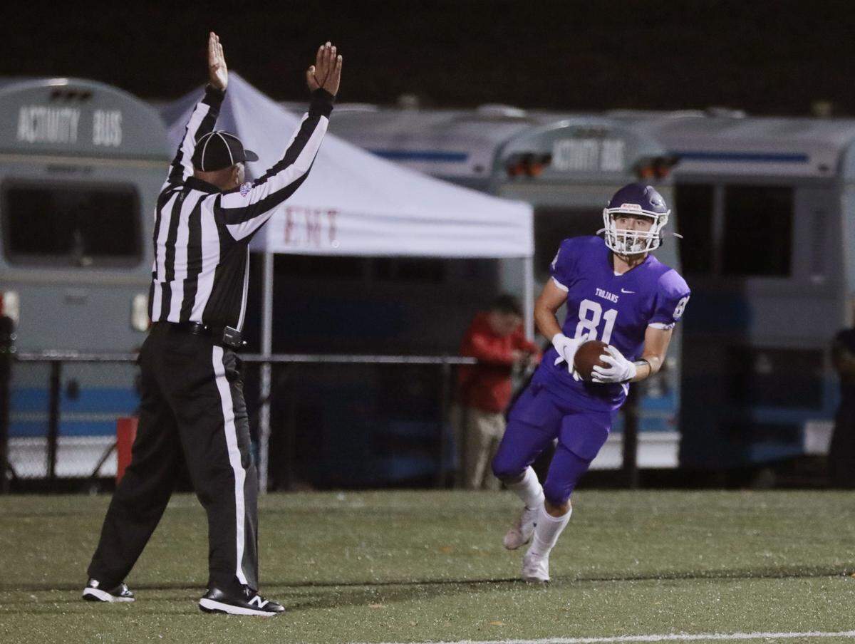 Northwestern’s Drennon Faile scores a touchdown.