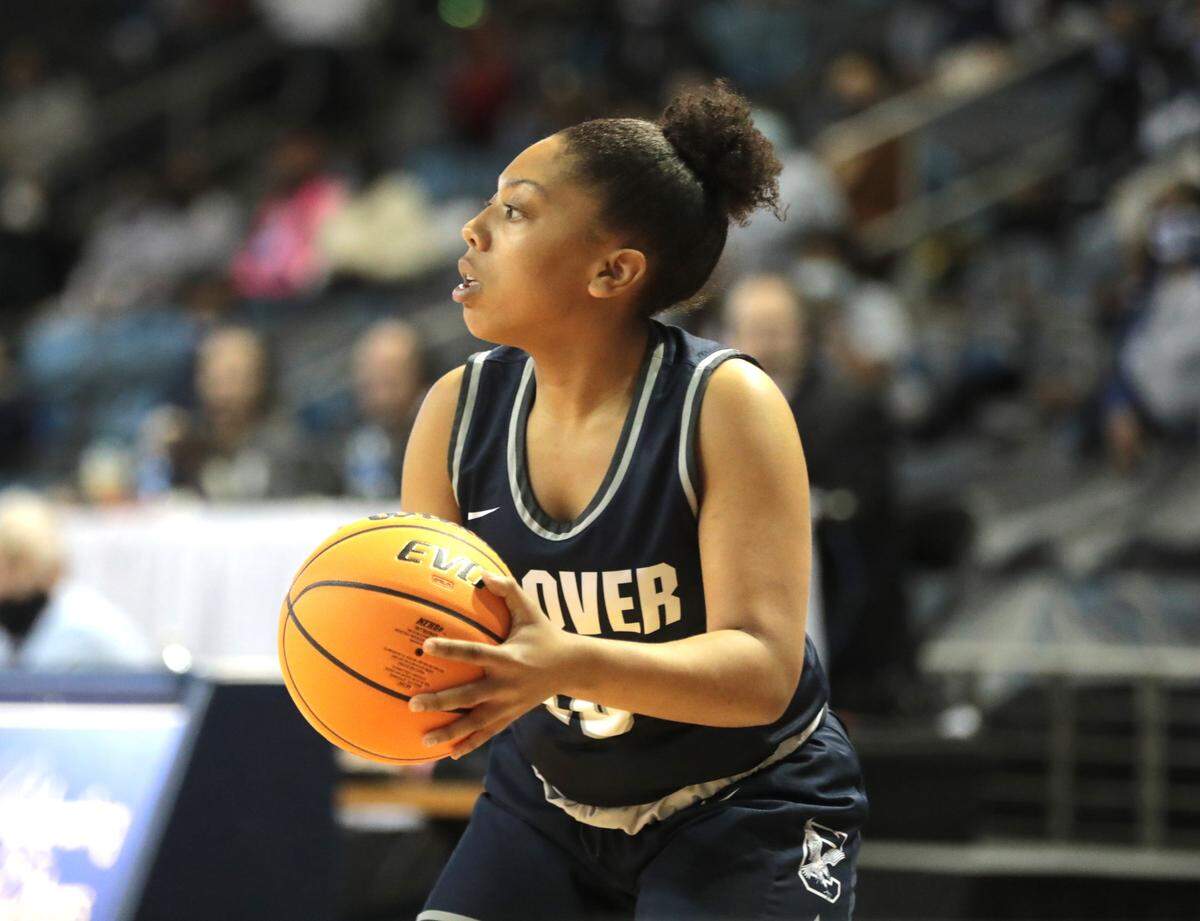 Clover’s Ashley Farmer looks for an opening at the 2021 5A girls’ state championship in Aiken. Farmer will lead a Blue Eagle team this year that will replace a lot of talent.