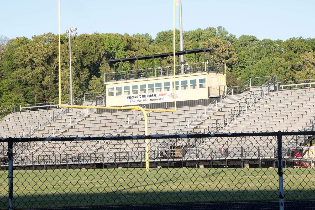 South Pointe High School’s football stadium sits empty Saturday in Rock Hill.