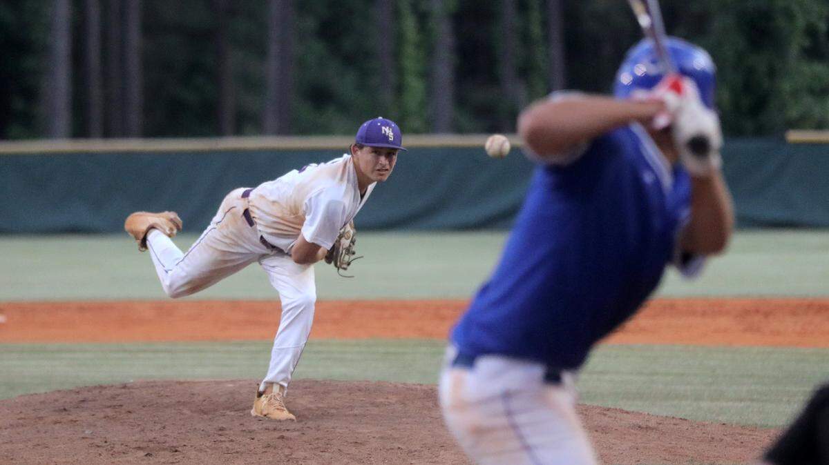 Northwestern High School pitcher Owen Sarna pitches Thursday against Byrnes High School.