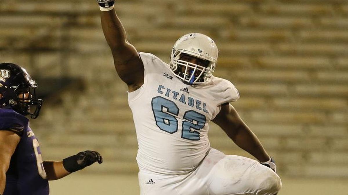 
Citadel senior Mitchell Jeter had a crucial tackle in Satuday’s game.
