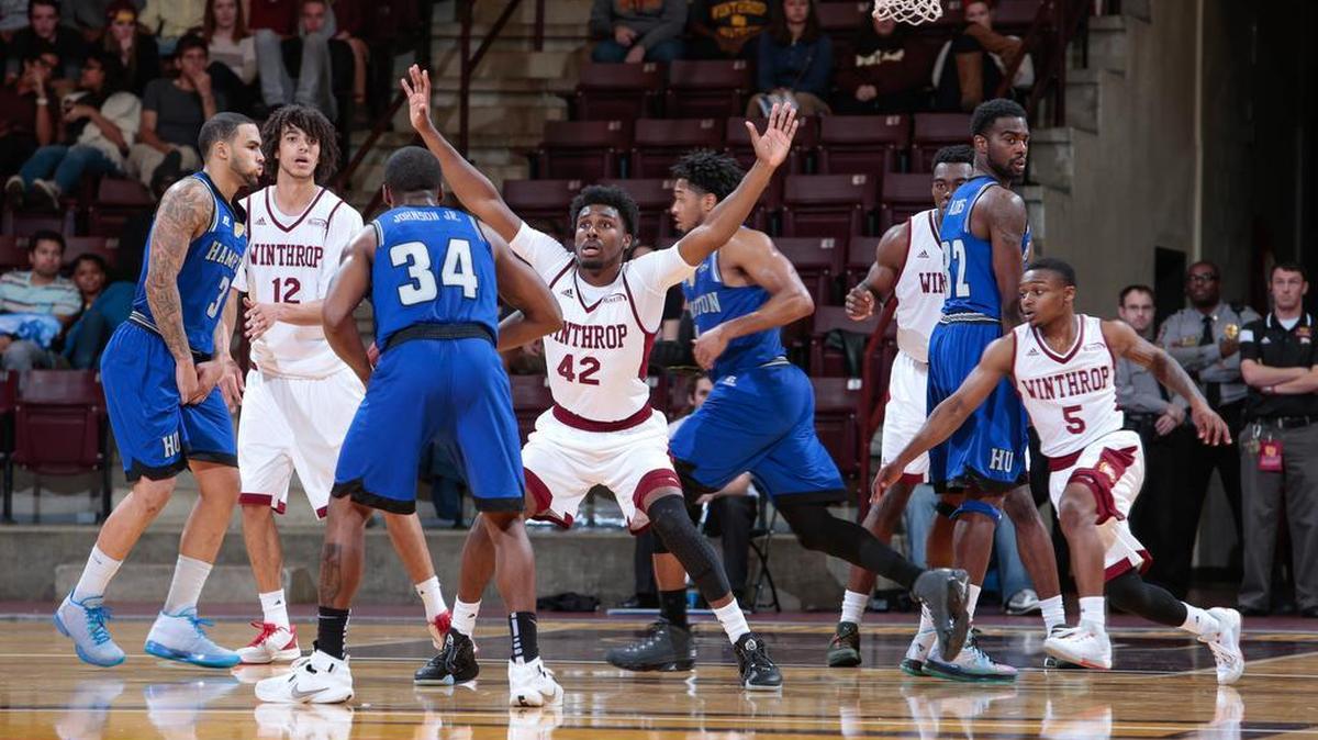 In the pack-line, the man guarding the ball steps out to pressure while the rest of the defense - the pack - crowds the driving lanes. In the first two games this season, Winthrop players have lost their defensive shape leading to open looks at 3-pointers for opposing teams.