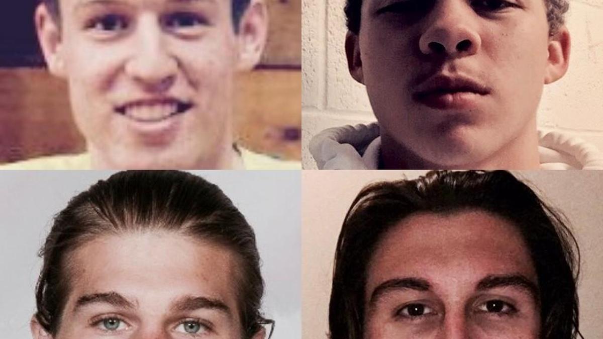 Winthrop basketball’s four newest players (from top left, clockwise) Kyle Zunic, Keondre Scuhmacher, Tom Pupavac and Austin Awad.