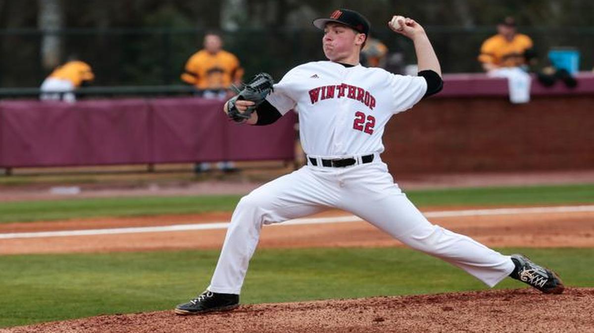 Winthrop pitching ace Sam Kmiec is eighth in the country in strikeouts.
