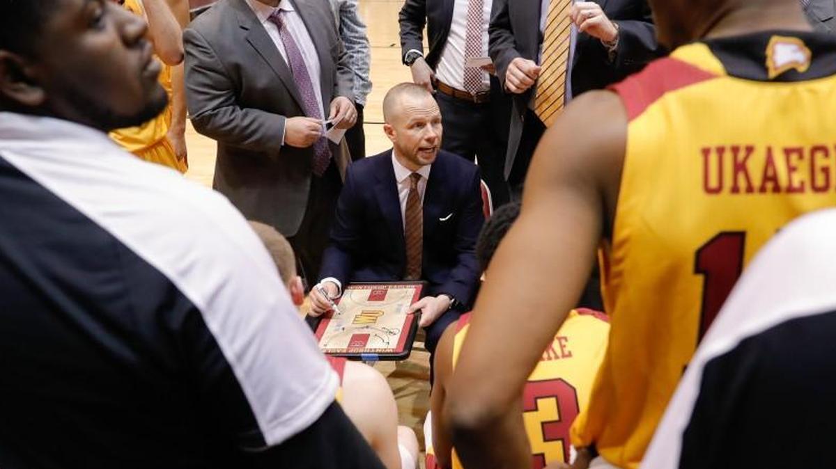 Winthrop head coach Pat Kelsey directs the team in the second half as Winthrop takes on UNC Asheville in Big South conference men’s basketball at Winthrop Coliseum on Thursday, January 18, 2018 in Rock Hill, S.C.