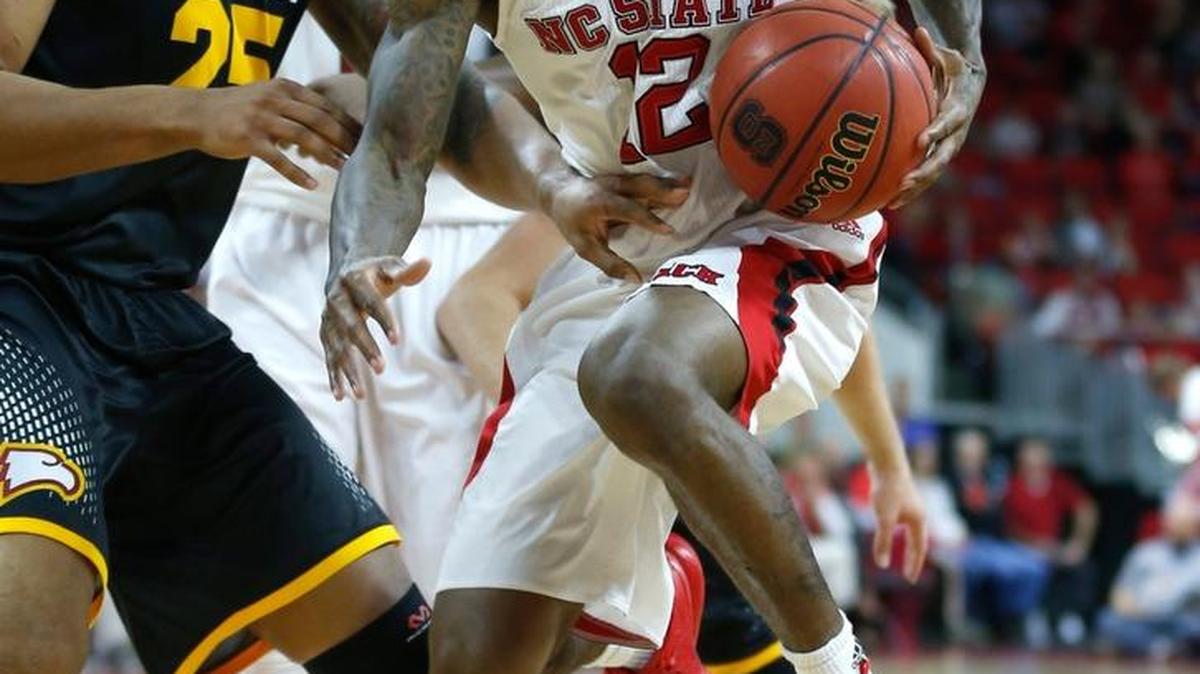Winthrop center Zach Price (left) had his best game at Winthrop Thursday night against Longwood.
