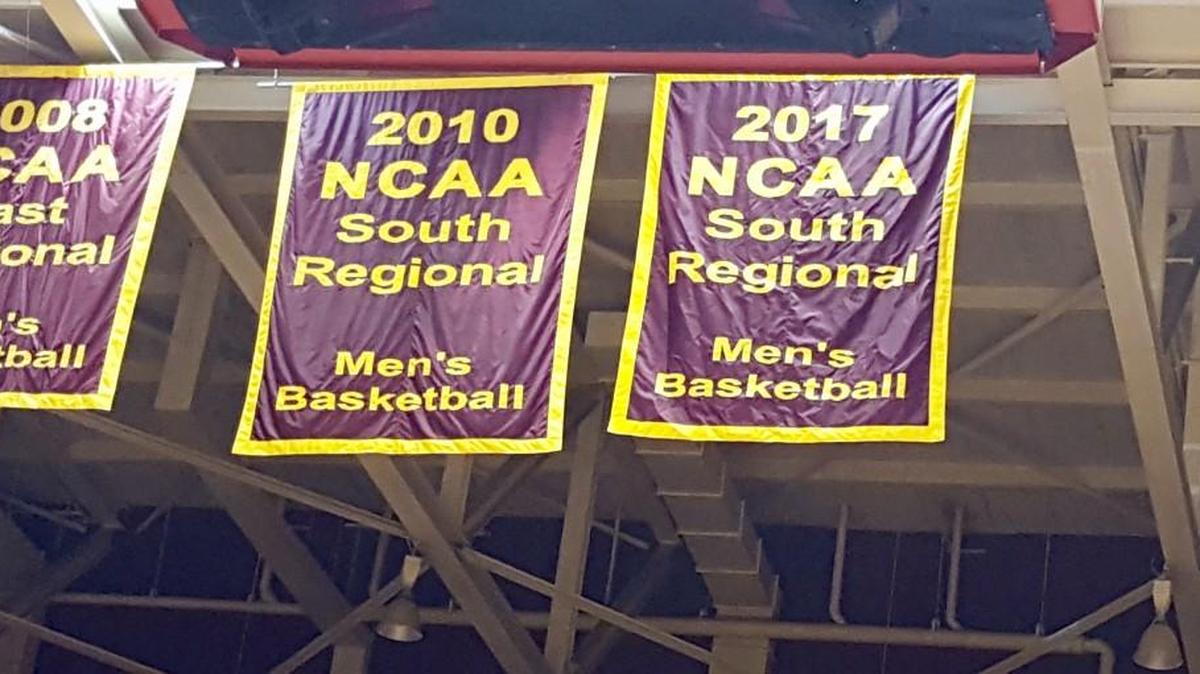 Before Friday’s season-opener, Winthrop raised its 2017 NCAA Tournament banner at Winthrop Coliseum.