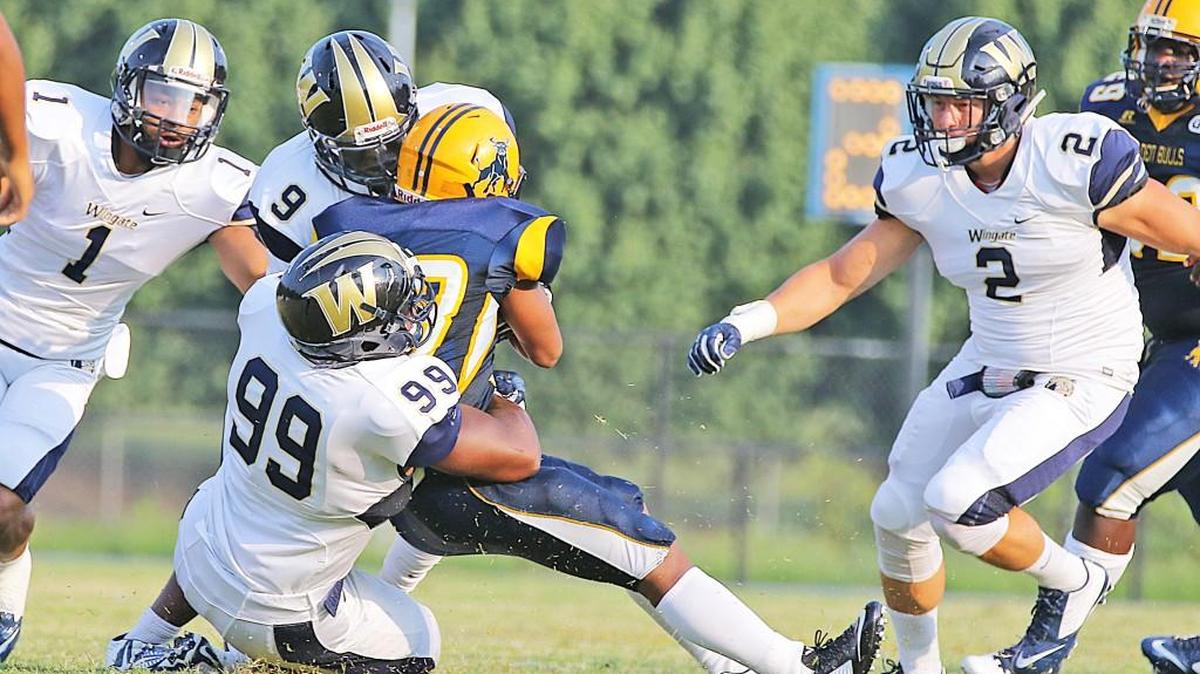 
York’s Andre Foulks has had a good start to the season at Wingate University, with four tackles-for-loss to his name three games in.
