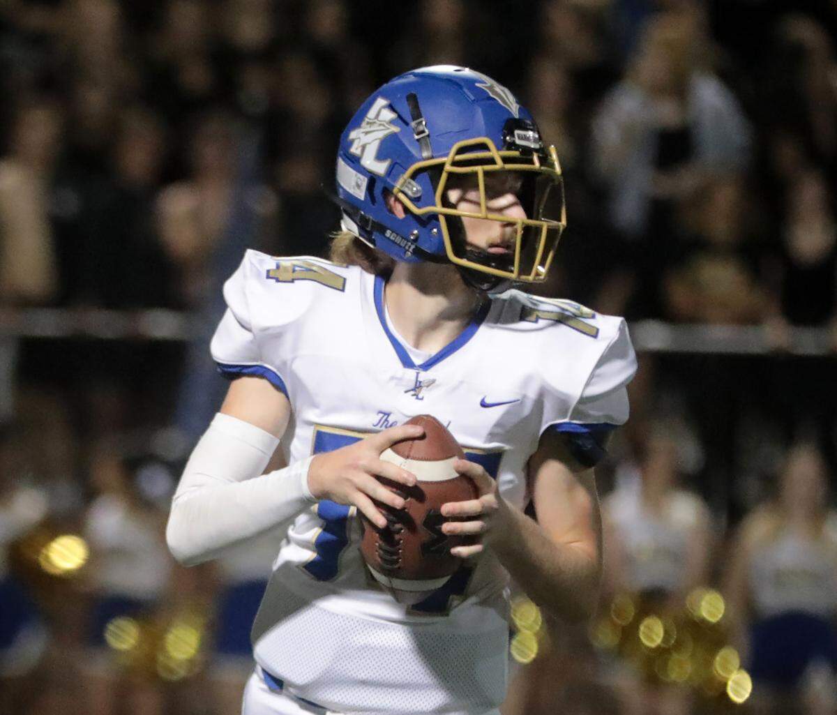 Indian Land’s Blake Goode looks for an opening as the Warriors meet with the Catawba Ridge Copperheads in Fort Mill. The Warriors are playing for a playoff spot against Lancaster on Friday.