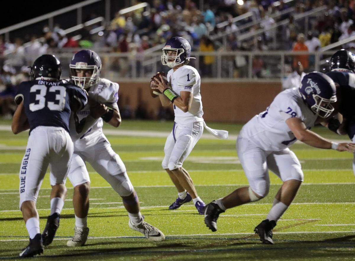 Northwestern’s Will Mattison looks for an opening near the endzone Friday