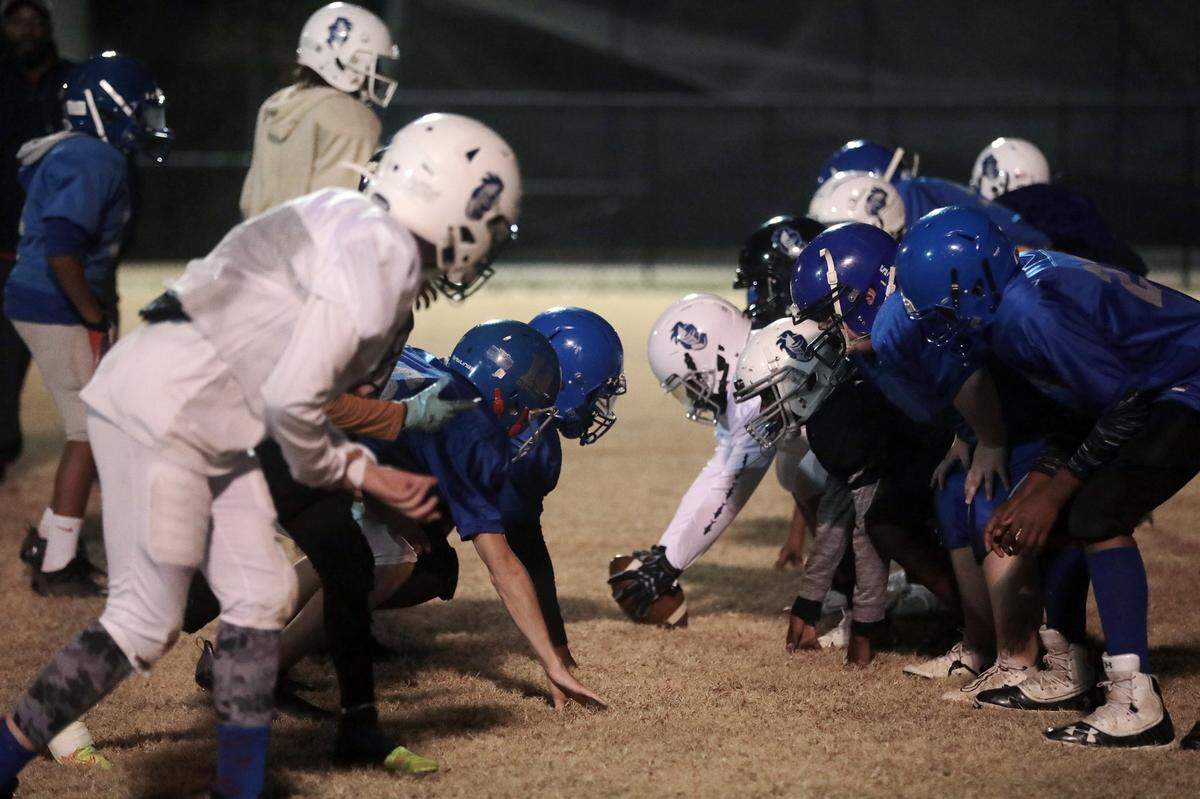 The Rock Hill Gra-Y All Stars football team practices Monday at Hargett Park.