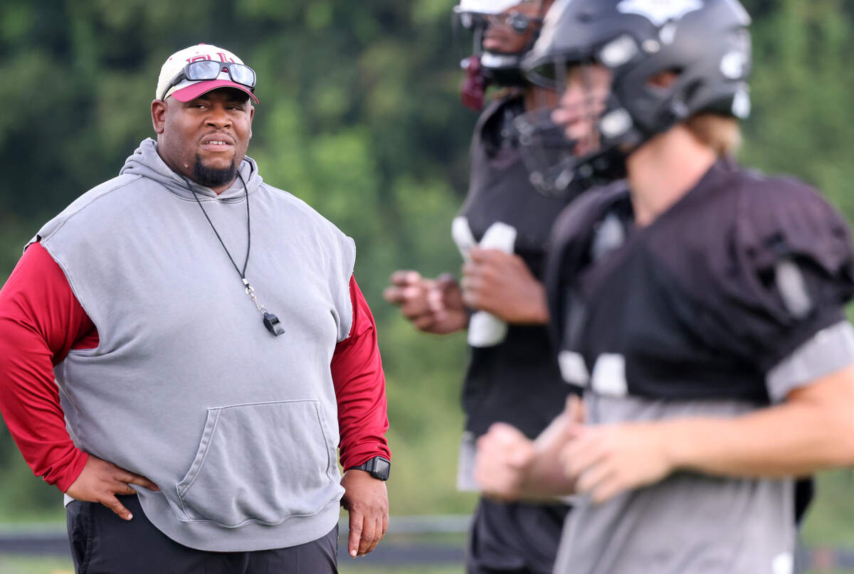 Rock Hill High School head football coach Leon Boulware during practice.
