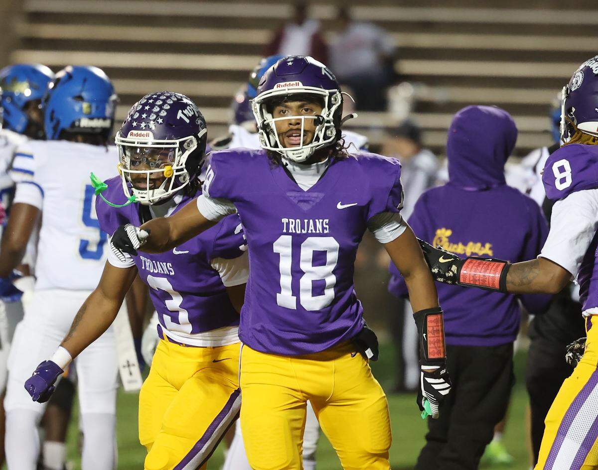 Northwestern's Payton Vining celebrates after scoring a touchdown Friday, Oct. 31, 2025 in Rock Hill, S.C.