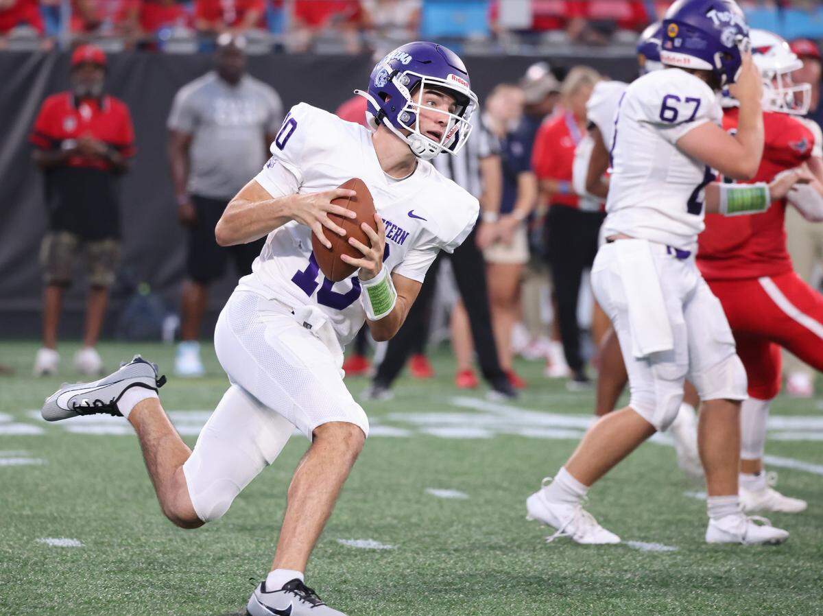 Northwestern quarterback Finley Polk.