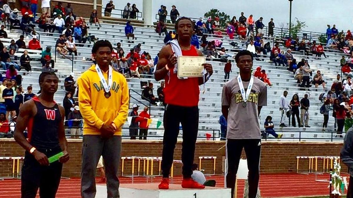 South Pointe’s Steven Gilmore Jr. claimed the 4A boys’ long jump title Saturday at the track and field state championship at Spring Valley High.