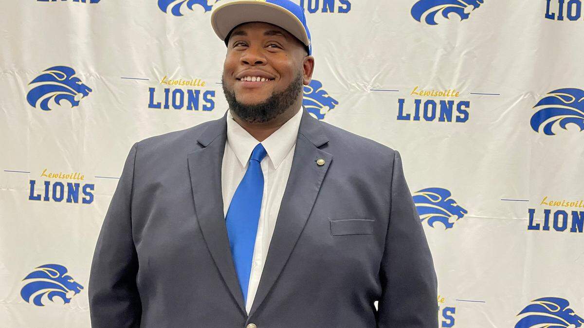 Coach Leon Boulware is in his first season coaching the Lewisville Lions.