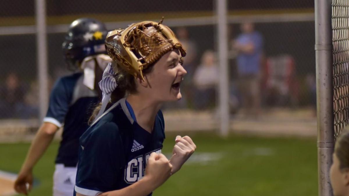 Clover pitcher Kayla Ogle is clearly a dead-serious competitor.
