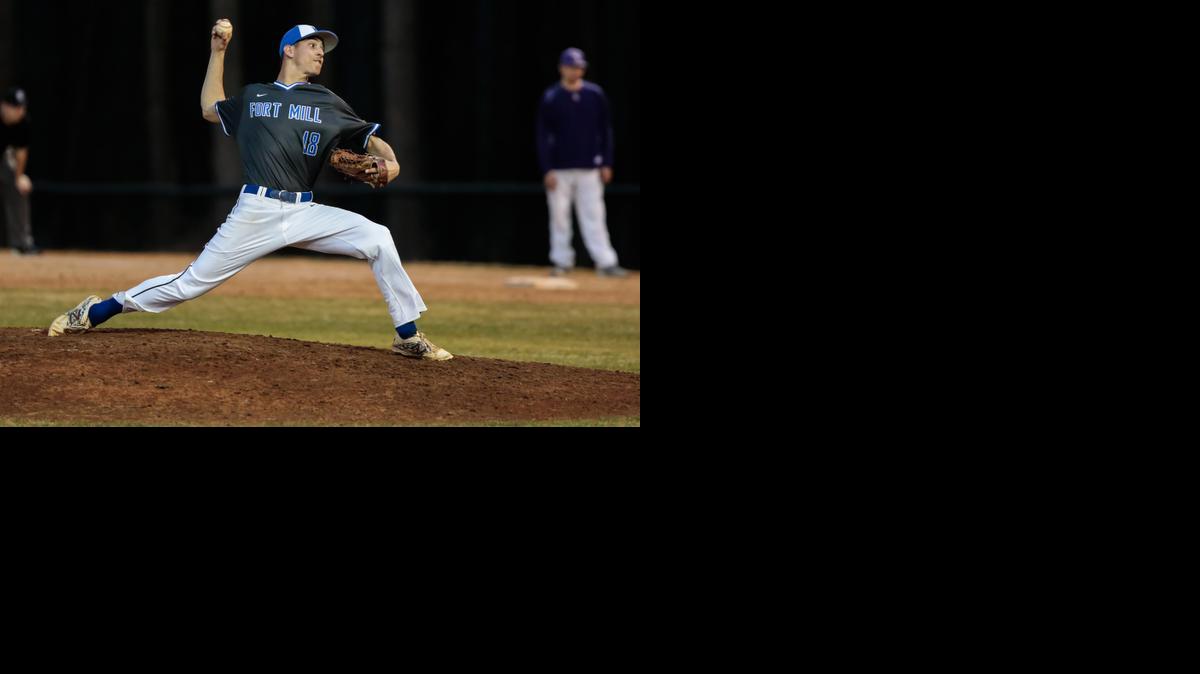 
Fort Mill's No. 18 Clay Helvey throws a pitch as Northwestern hosts Fort Mill in high school baseball region opener, 3-10-2015
