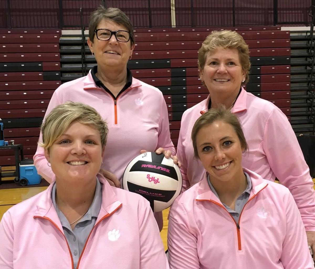 Rock Hill High’s volleyball coaching staff (clockwise from top left): assistant Janie Julian, head coach Cindy Elder, assistant Morgan Brazzell and JV coach Brigette McSheehan.