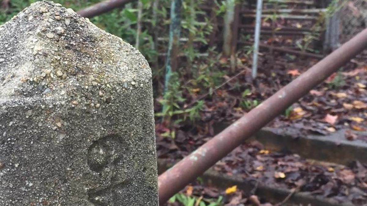 The remnants of the turnstile entrance at Mill No. 1 in Great Falls.