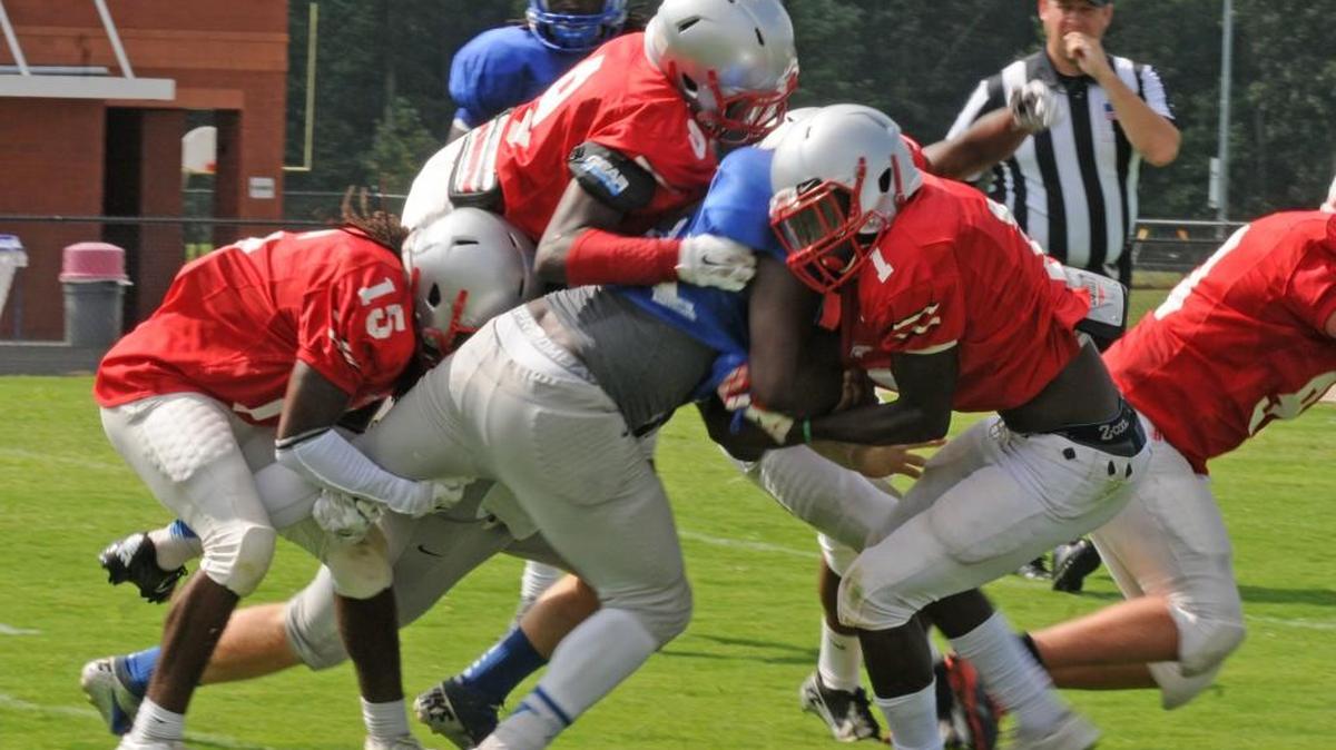 
South Pointe's run defense will need strong support from the linebackers and secondary; several young players will be contributing heavily on the defensive line.
