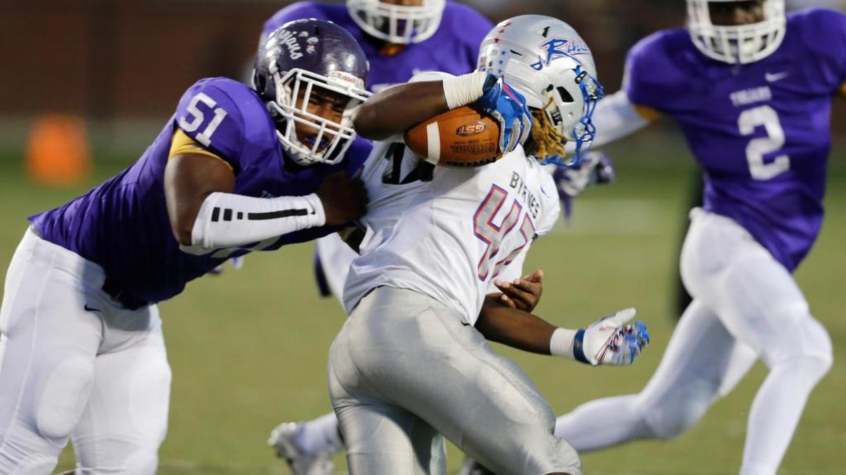 Northwestern hosted Byrnes on Friday night. Northwestern’s Christian Steele takes down Rahjai Harris of Byrnes.