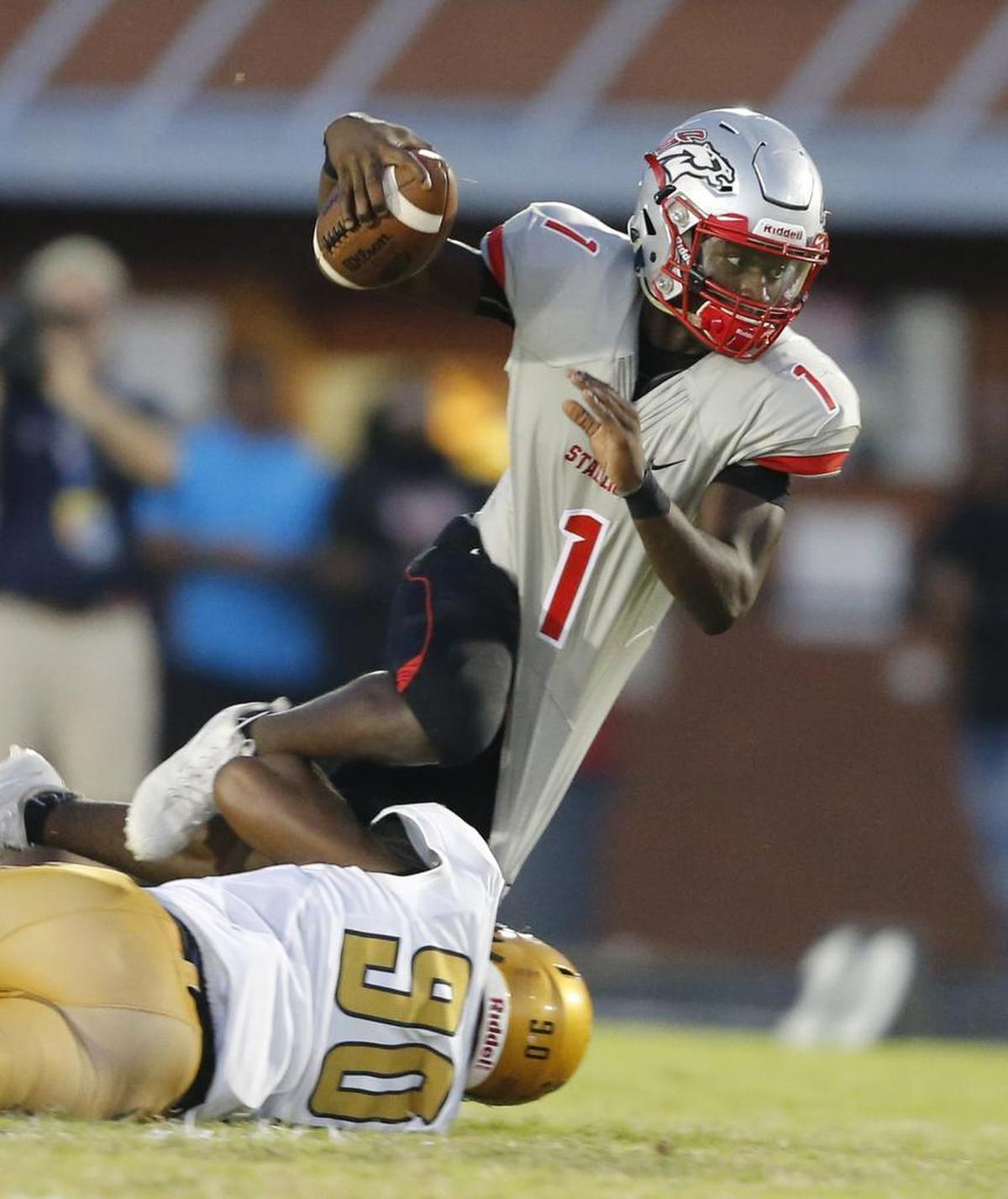 Because Shelby sold out to defend the run and South Pointe QB Derion Kendrick, Stallions offensive coordinator didn’t call a single designed run for Kendrick, after calling seven in the previous game against Buford. The Stallions were still able to beat the Golden Lions through the air on several big scoring plays, though.