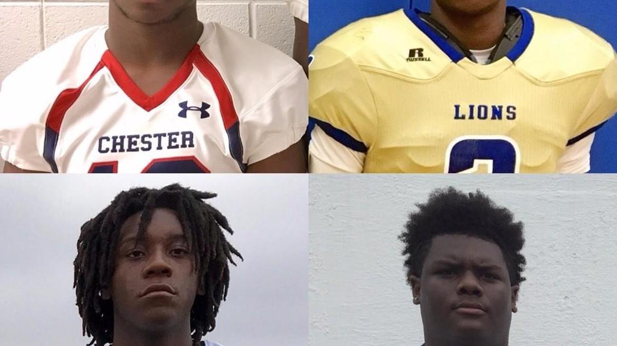 Tri-County players of the week included (clockwise from top left) Chester’s Jarel Hill, Lewisville’s Mikial Fourney, Lancaster’s Keavius Barnes and York’s Shamari Williams.