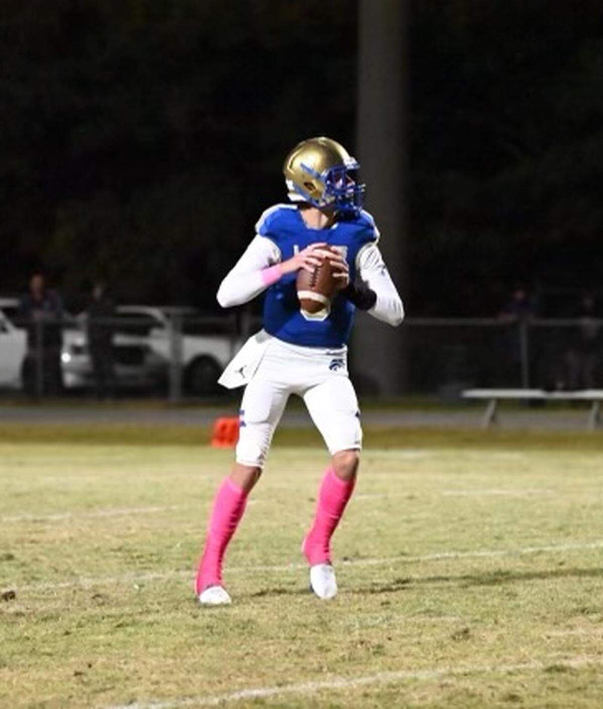 Ian Grissom, a sophomore quarterback, has led the Lions to an undefeated region record so far.