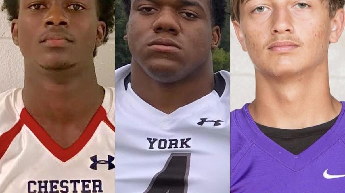 (From left) Chester’s Pha’Leak Brown, York’s J.T. Sanders and Northwestern’s Dustin Noller were three of the nine Tri-County Coaches Association players of the week.