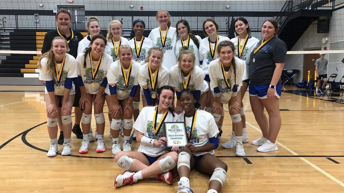 The Fort Mill volleyball team, pictured here after its first-place finish at a tournament in Chesnee this past weekend, is off to a hot start in the 2021 season.