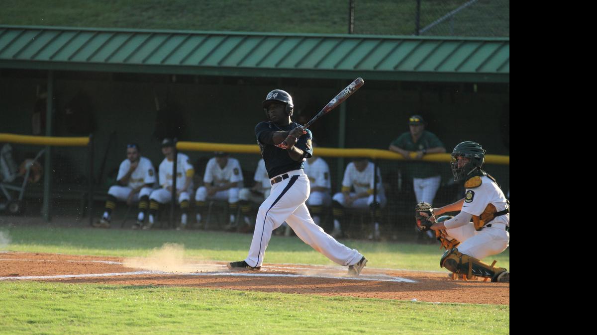
Rock Hill’s Dupree Hart swings away during Post 34’s season-ending loss to Greenwood Post 20 on Wednesday night.
