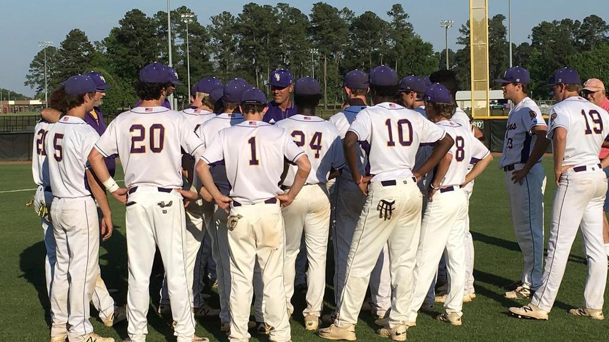 Northwestern baseball gathers after beating Boiling Springs Wednesday night to advance to the 5A state championship series.