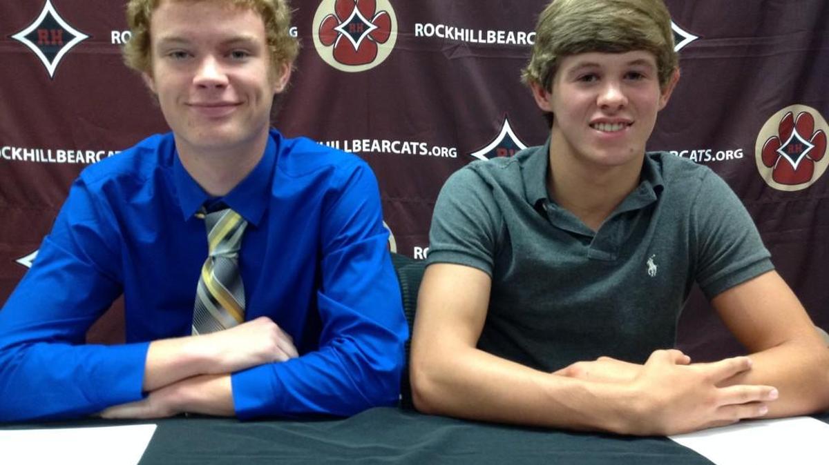 Rock Hill’s Travis Scheppele (left) and Logan Sexton will continue their athletic careers in college. Scheppele will play soccer at USC Lancaster and Sexton will wrestle at Spartanburg Methodist.
