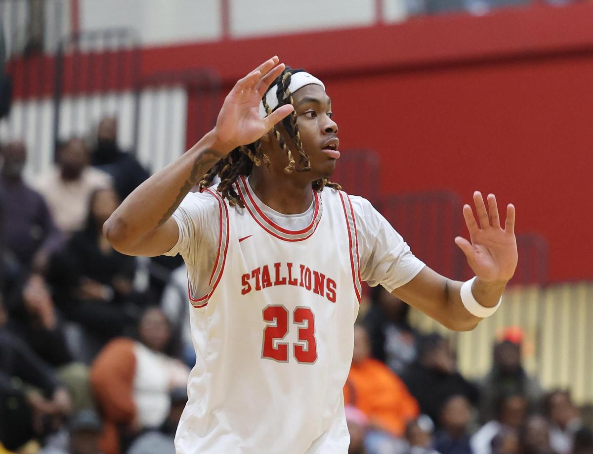 South Pointe High School’s R.J. Hill waits for the ball Tuesday in Rock Hill, S.C.
