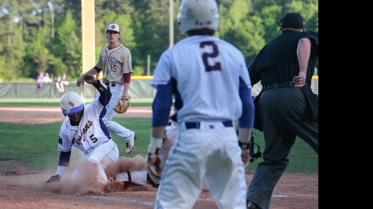 
Dupree Hart scored on this play for Northwestern, but the Trojans fell to Rock Hill 10-8 Tuesday night. The Bearcats completed the season sweep of the Trojans and inched closer to sealing a Region 3-4A baseball title.
